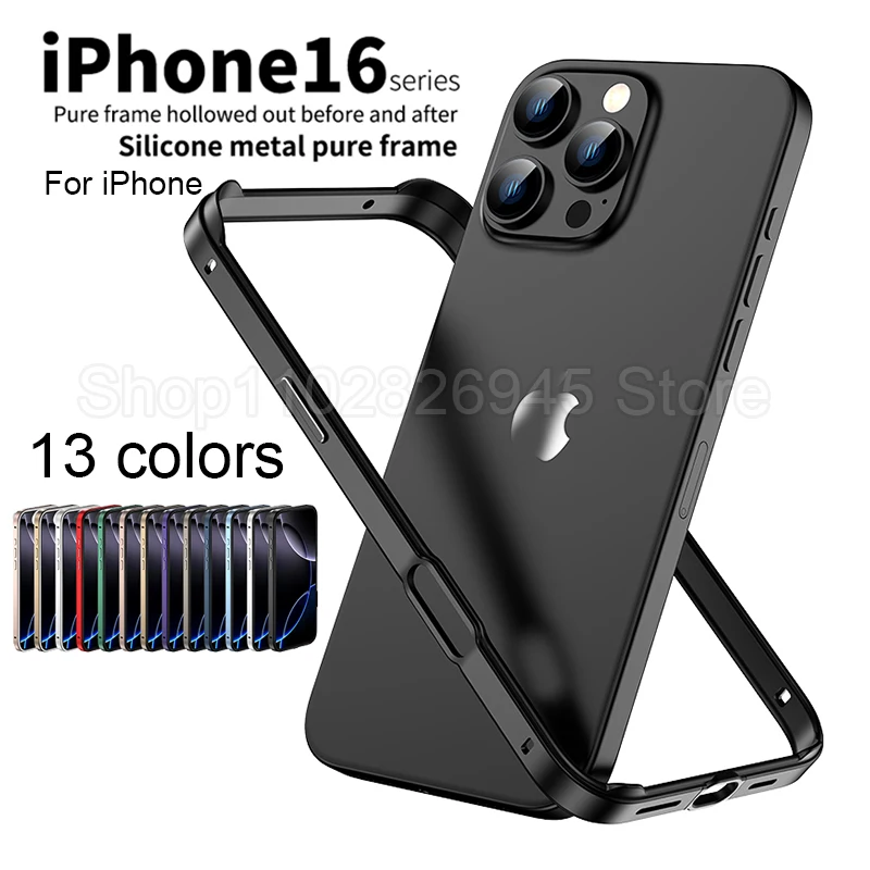 Metal Bumper Aluminum Frame Case - Hybrydowe etui na telefon z silikonową