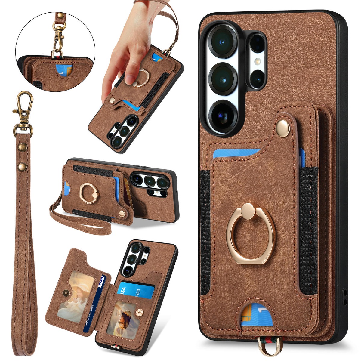 Leather Wallet Card Holder Phone Cover - Etui na telefon Samsung S26 Ultra