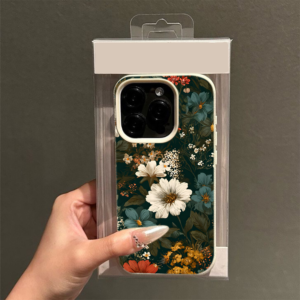 Vintage Floral Pattern Soft Case - Klasyczne etui na telefon z motywem