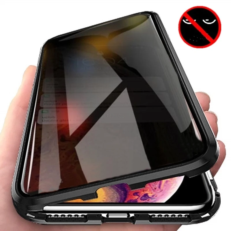Anti Spy Privacy Glass Case - Magnetyczne etui z hartowanego szkła i