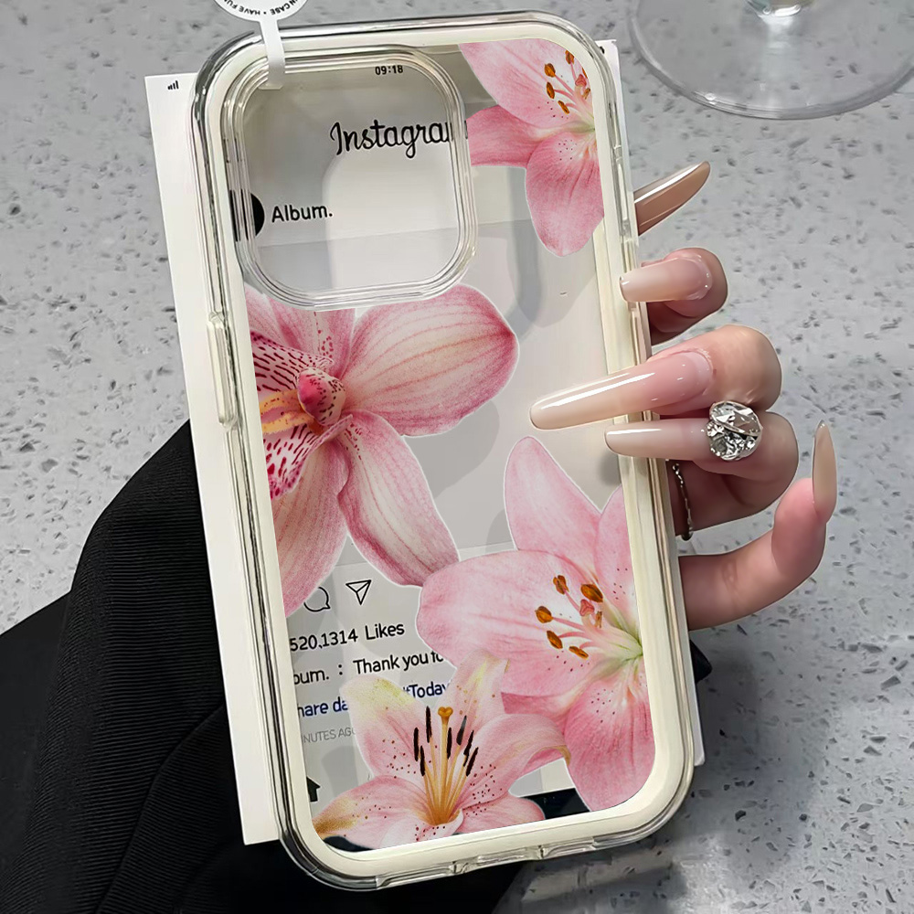 Różowe etui na telefon z motyw – Clear Shockproof Bumper Case recenzja i cena